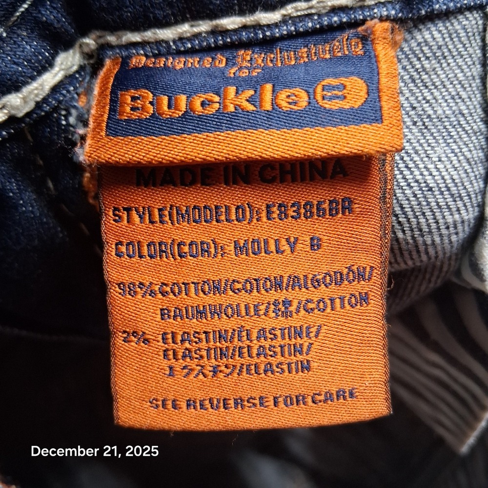 Rock Revival Molly Boot Cut Blue Jeans Size 29 Blue Sequin Embroidered Pockets - Picture 10 of 15